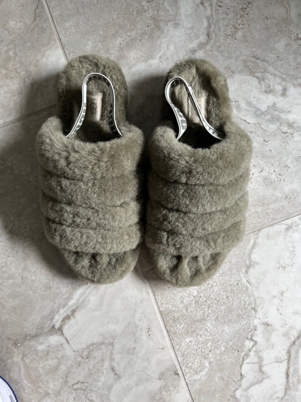 UGG Olive Shearling Slide Slippers - Women's Plush Slip-On